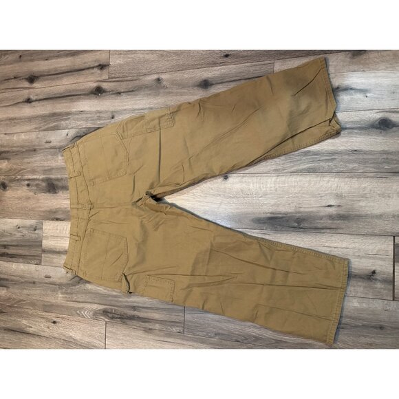 Mens Faded Glory Khaki Cargo Carpenters Pants 40X30 100% Cotton Casual Wear - Picture 6 of 7